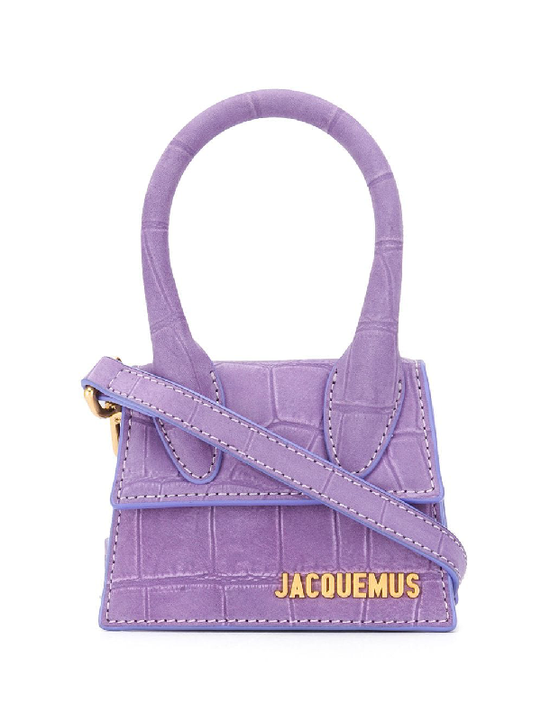 Jacquemus Le Chiquito Mini Crocodile Effect Bag In Purple ModeSens