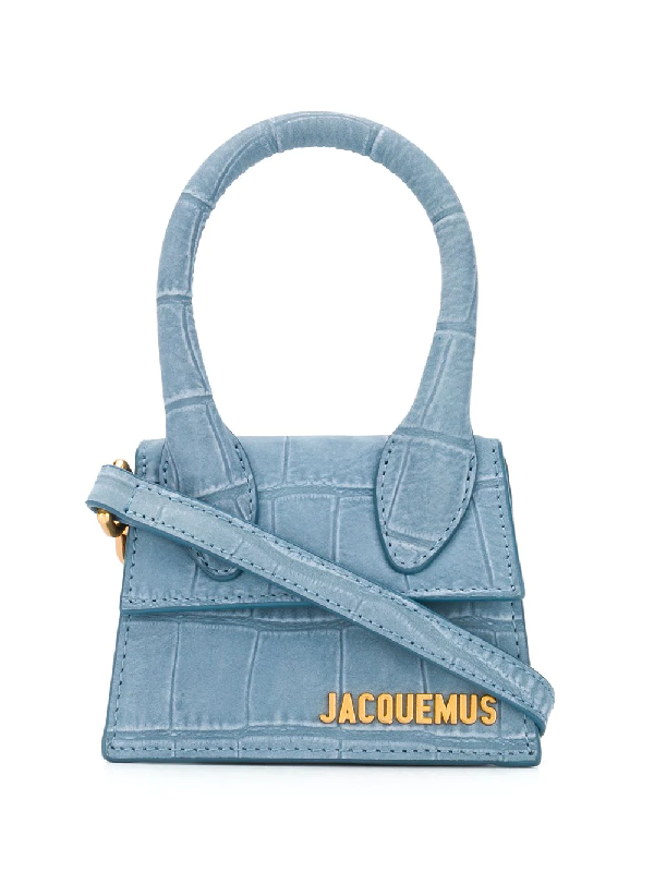 Jacquemus Le Chiquito Mini Crocodile Effect Bag In Blue | ModeSens