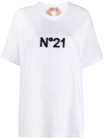 Shop N°21 Logo-embellished T-shirt In White