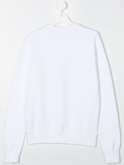 Shop Dsquared2 Teen Logo Print Sweatshirt In White