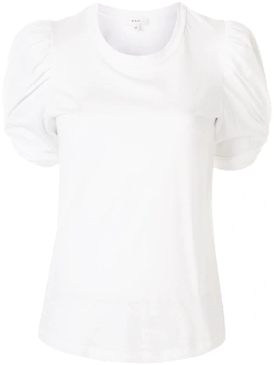 Shop A.l.c Puffball Sleeve T-shirt In White