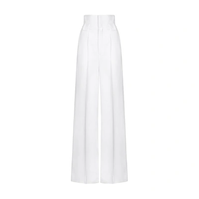 Shop Fendi Trousers In White