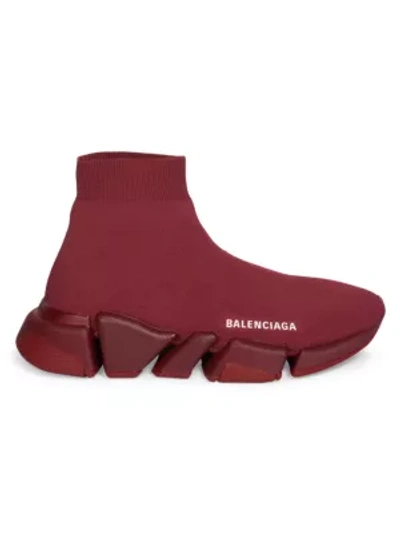 Shop Balenciaga Speed 2.0 Lt Sock Sneakers In Dark Burgundy