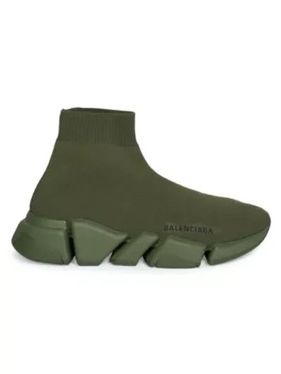 Shop Balenciaga Speed 2.0 Lt Sock Sneakers In Dark Khaki