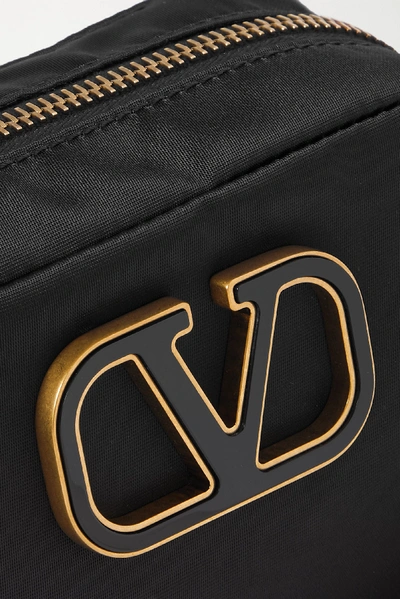 Shop Valentino Garavani Small Embellished Nylon Cosmetics Case In Black