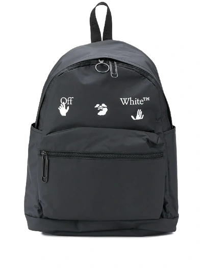 Shop Off-white Matte Logo Print Backpack In Black