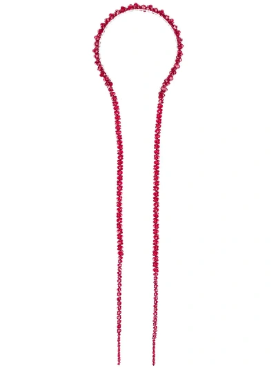 Shop Simone Rocha Beaded Hairband In Red