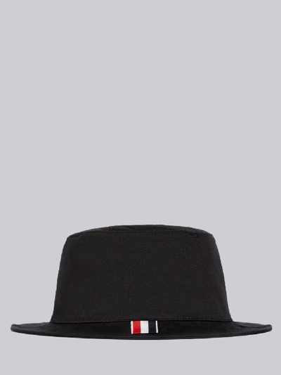 Shop Thom Browne Black Cotton Twill Pig Icon Embroidered Bucket Hat