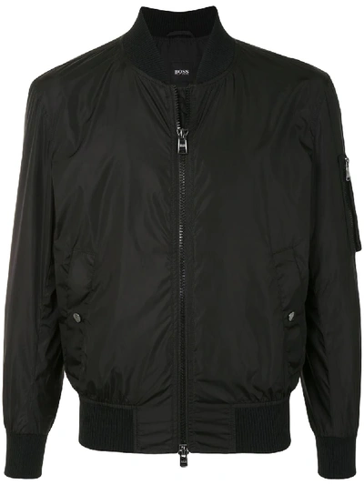 Shop Hugo Boss Sleeve-pocket Bomber Jacket In Black