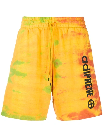 Shop Adidas Originals Adiprene Tie-dye Track Shorts In Yellow