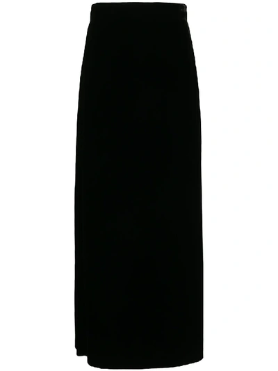 Shop Giorgio Armani Long Straight Skirt In Black
