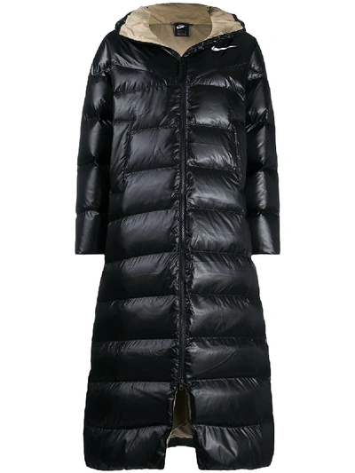 Shop Nike Oversized Padded Coat In Black