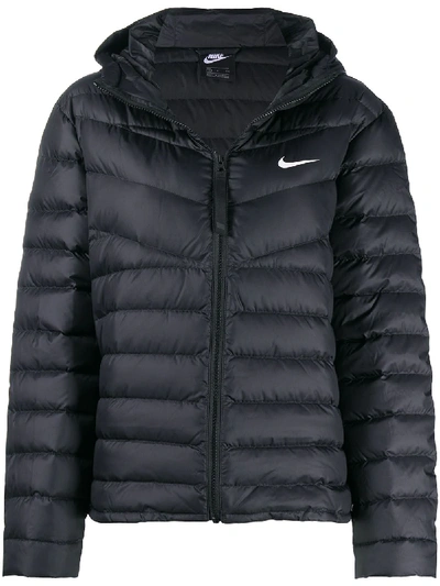 Shop Nike Hooded Padded Jacket In Black