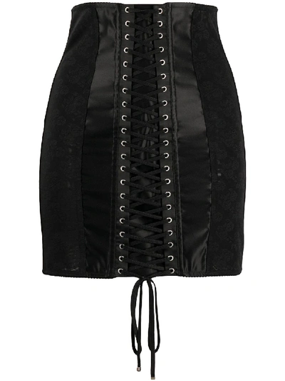 Shop Dolce & Gabbana Jacquard Pencil Skirt In Black