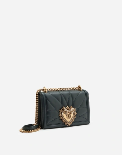 Shop Dolce & Gabbana Medium Devotion Side Bag In Matelassé Nappa Leather