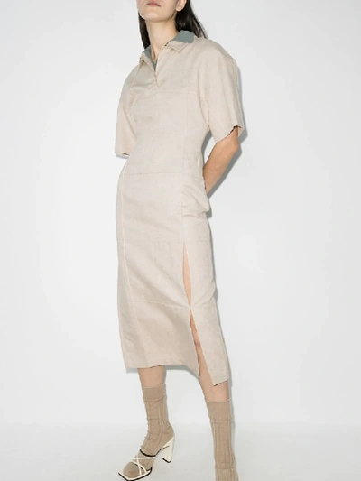 Shop Jacquemus La Robe Carro Midi Dress In Neutrals