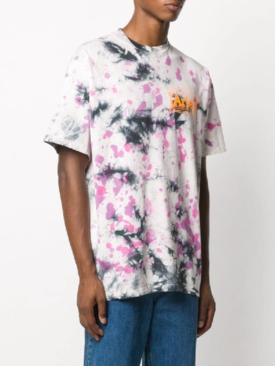 Shop Aries Tie-dye Print T-shirt In Purple