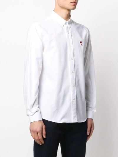 Shop Ami Alexandre Mattiussi Ami De Coeur Buttoned Shirt In White