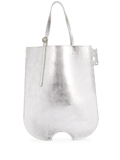 Shop Off-white Metallic-effect Shoulder Bag