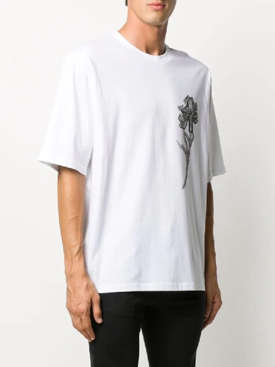 Shop Ann Demeulemeester Graphic Print Cotton T-shirt In White