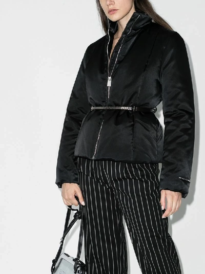 Shop Alyx Belted-waist Puffer Jacket In Black