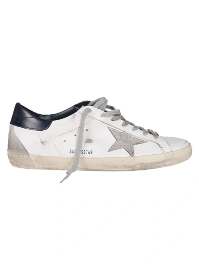 Shop Golden Goose White Leather Superstar Sneakers In White Black