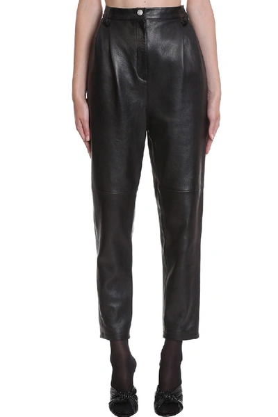 Shop Magda Butrym Pants In Black Leather
