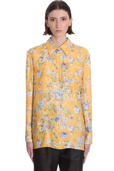 Shop Magda Butrym Zolta Shirt In Yellow Silk