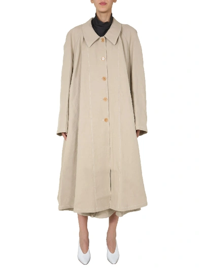 Shop Lemaire Long Trench In Beige