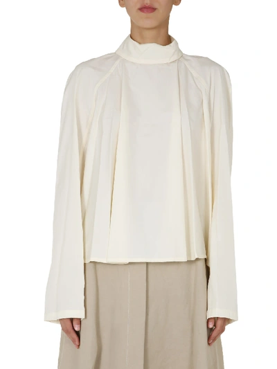 Shop Lemaire Oversize Fit Shirt In Bianco