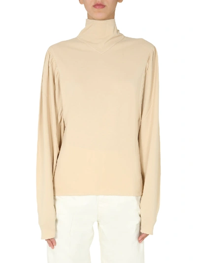 Shop Lemaire High Neck Blouse In Bianco