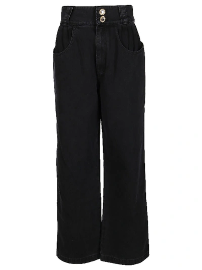 Shop Alessandra Rich Black Cotton Jeans