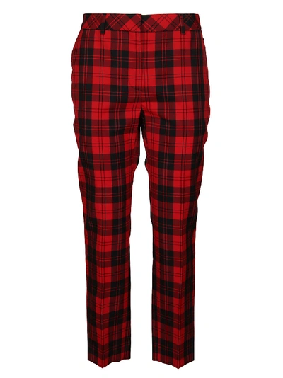 Shop Mulberry Red And Black Cotton Blend Lucie Trousers In Multi Red