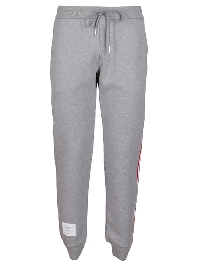 Shop Thom Browne Light Grey Cotton Track Pants