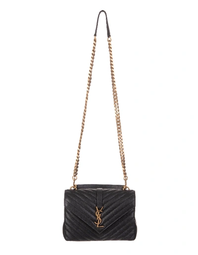 Shop Saint Laurent Black-bronze Medium College Bag In Nero