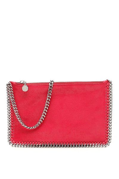 Shop Stella Mccartney Falabella Clutch In Pink Glamour (red)