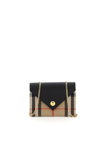 Shop Burberry Jade Card Holder Micro Bag In Black (black)