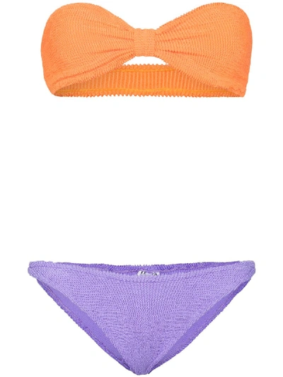Shop Hunza G Jean Two Tone Bikini In Multicolour