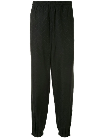 Shop Marcelo Burlon County Of Milan Logo Jacquard Track Pants In Black