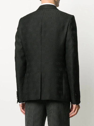 Shop Gucci Gg Wool Smoking Jacket In Black