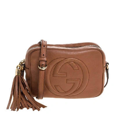 Pre-owned Gucci Brown Leather Small Soho Disco Crossbody Bag