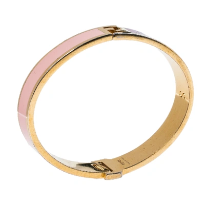 Pre-owned Fendi Sta Multicolor Enamel Gold Tone Bracelet S
