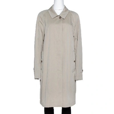 Pre-owned Burberry Sandstone Cotton The Camden Car Coat M In Beige