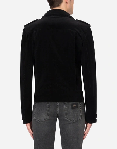 Shop Dolce & Gabbana Needlecord Jacket In Black