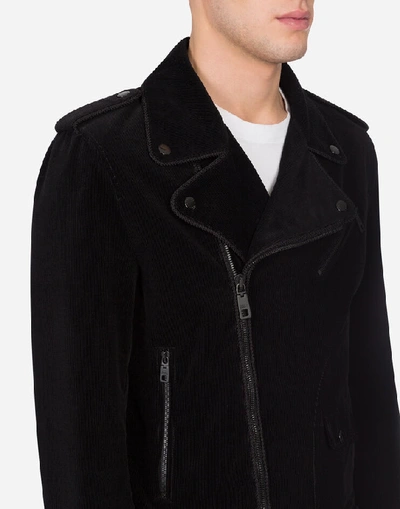 Shop Dolce & Gabbana Needlecord Jacket In Black