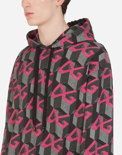 Shop Dolce & Gabbana Jersey Hoodie With Logo Print