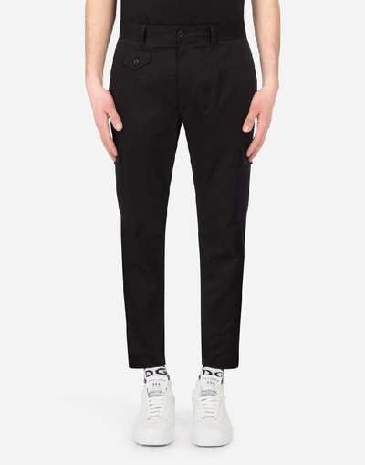 Shop Dolce & Gabbana Stretch Cotton Cargo Pants