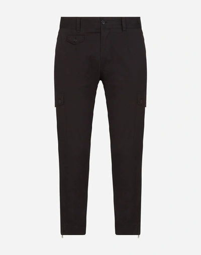 Shop Dolce & Gabbana Stretch Cotton Cargo Pants