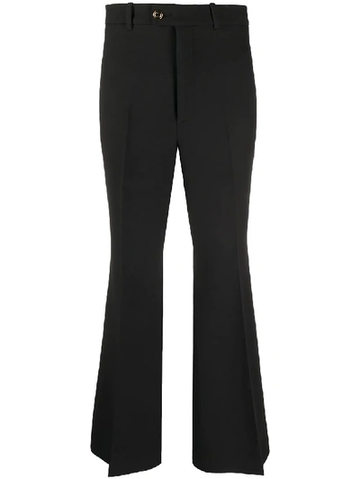 Shop Gucci Pressed-crease Cropped Tailored Trousers In Black