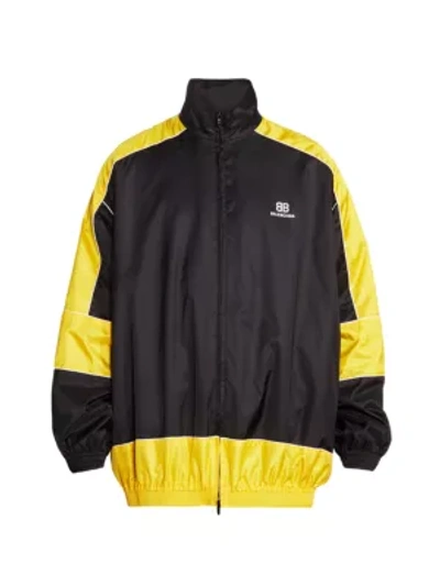 Shop Balenciaga Men's Colorblocked Zip-up Jacket In Yellow Black